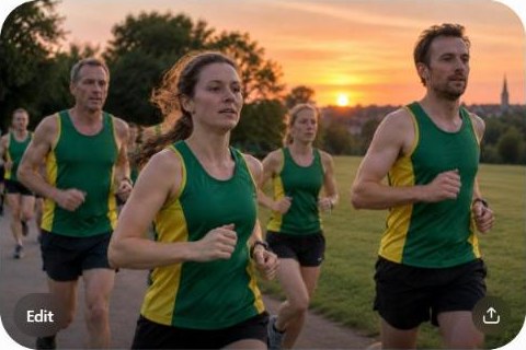 Millbrook AAC runners training at dusk