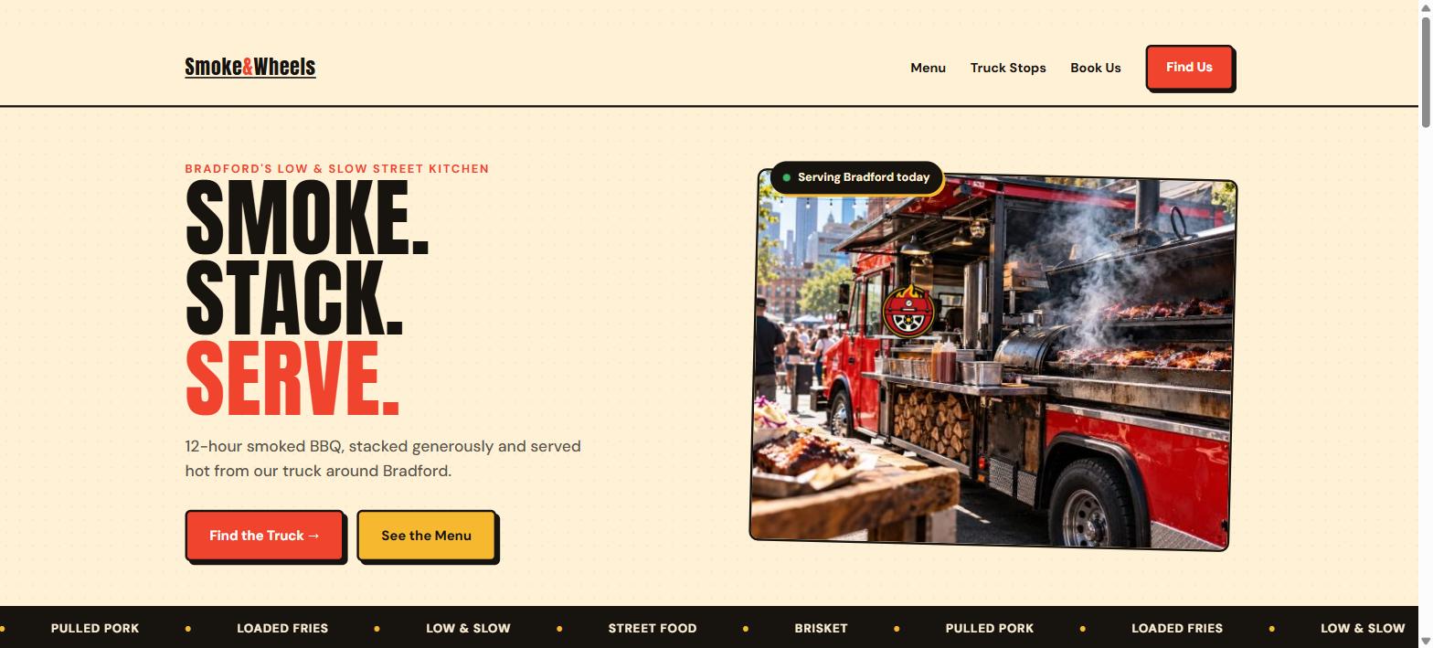 Smoke & Wheels homepage screenshot